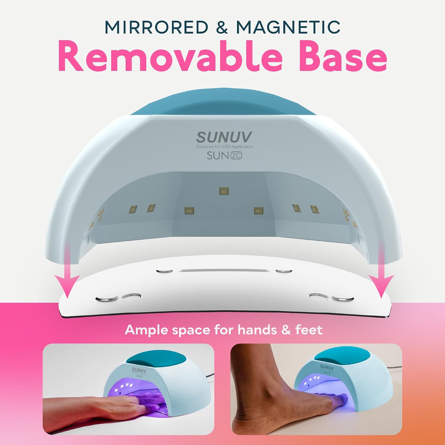 SUNUV UV Light for Gel Nail, Professional UV LED Nail Lamp SUN2C Blue