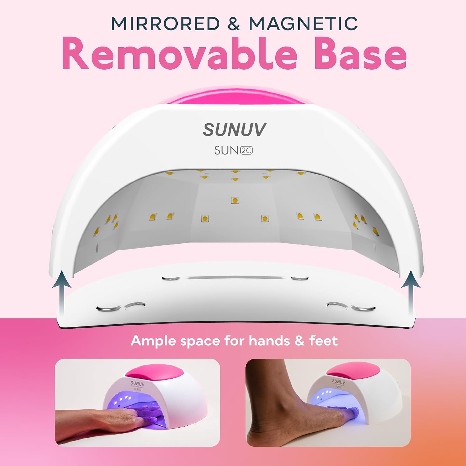 SUNUV UV Light for Gel Nail, Professional UV LED Nail Lamp SUN2C Rose