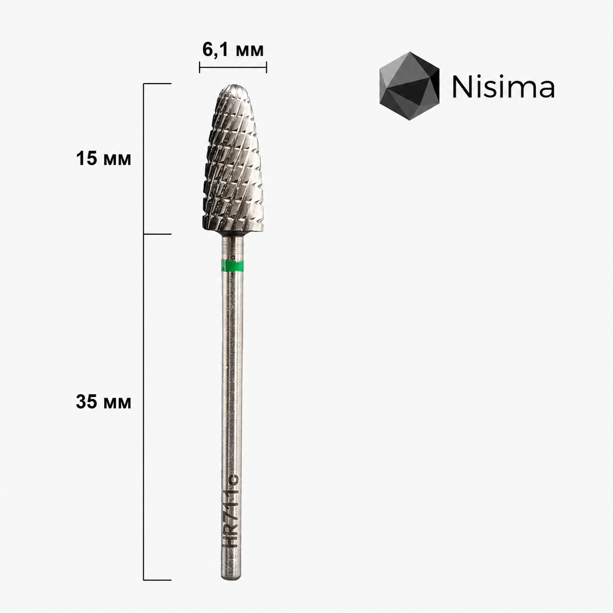 NISIMA CARBIDE DRILL BIT CORN 6.1 MM (GREEN COARSE) HR711CK