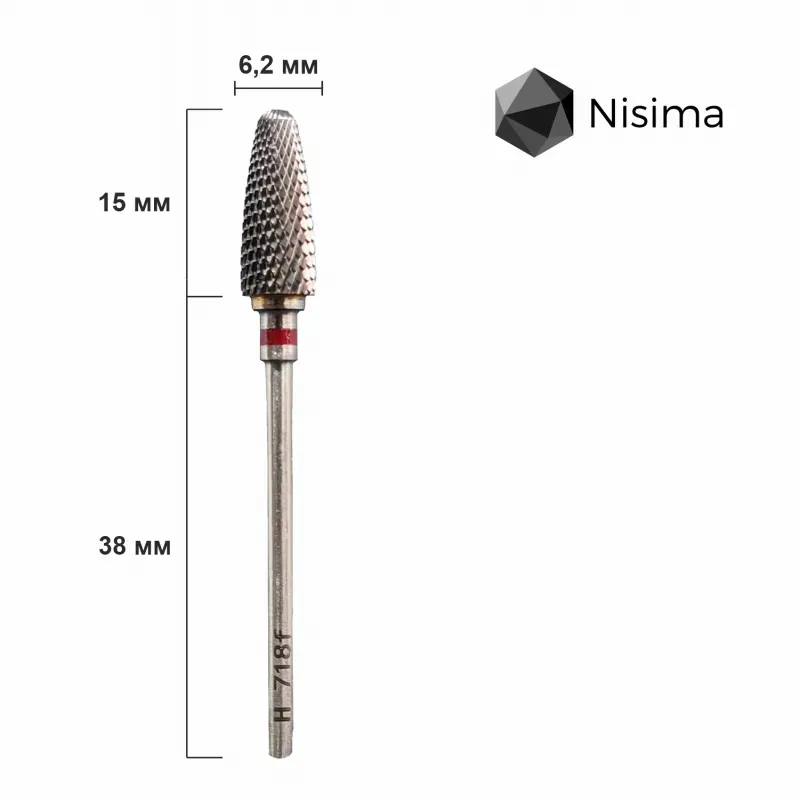 NISIMA CARBIDE DRILL BIT CORN 6.2 MM (RED FINE CROSS-CUT) H_718FK