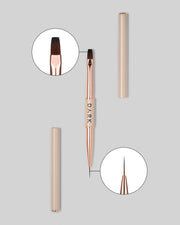 DARK DOUBLE-SIDED BEIGE BRUSH (11 MM LINER + 9 MM FLAT SQUARE GEL BRUSH)