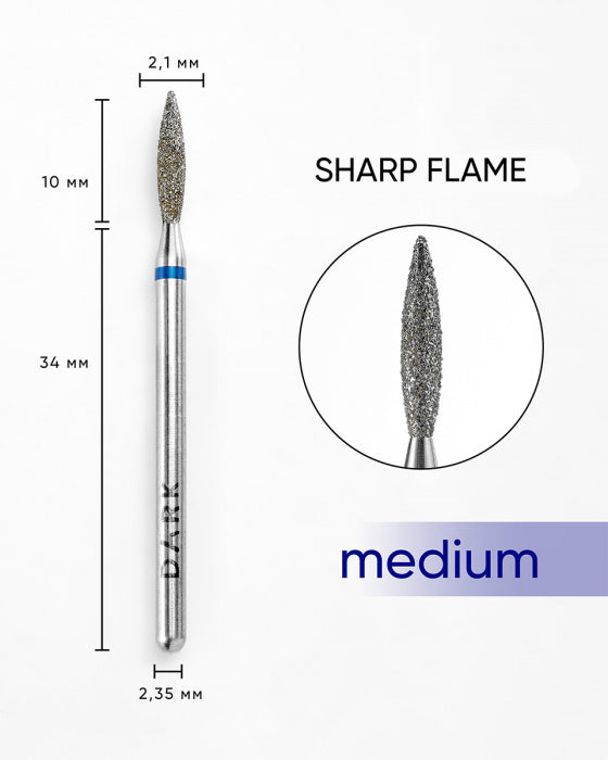 DARK DIAMOND DRILL BIT FLAME 2.1X10 MM (MEDIUM BLUE)