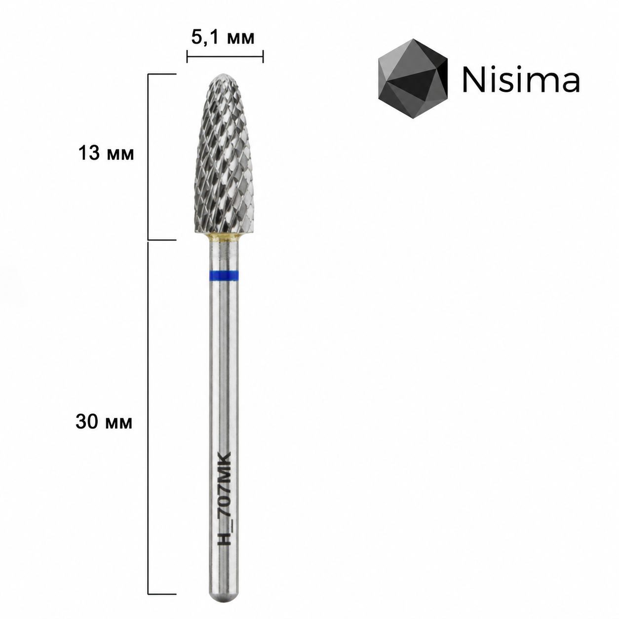 NISIMA CARBIDE DRILL BIT CORN 5.1 MM (BLUE MEDIUM GRIT) H_707MK